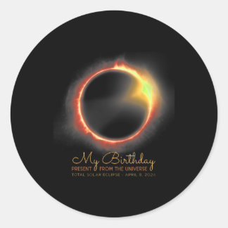 Solar-Eclipse 2024 April 8 Gesamt-Eclipse Runder Aufkleber