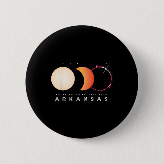 Solar Eclipse 2024 Arkansas Total Eclipse Amerika Button (Vorderseite)