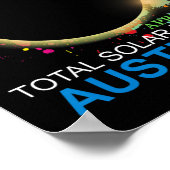 Solar Eclipse 2024 Austin Texas farbenfrohe Totali Poster (Ecke)