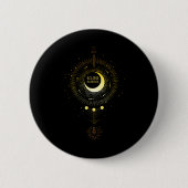 Solar Eclipse 2024 Boho Sun Moon Path Gesamter Lun Button (Vorderseite)