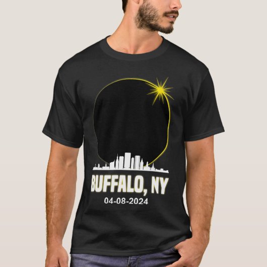 Solar Eclipse 2024 Buffalo Skyline Total Solar Ecl T-Shirt (Vorderseite)