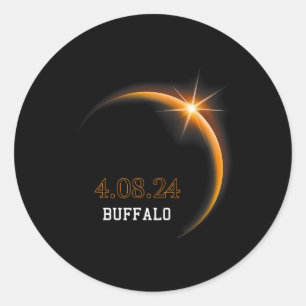 Solar Eclipse 2024 Buffalo Totality Spring 4,08,24 Runder Aufkleber