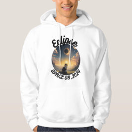 Solar-Eclipse,2024 Cat Wearing Solar Eclips Glasse Hoodie