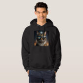 Solar-Eclipse,2024 Cat Wearing Solar Eclips Glasse Hoodie (Vorne ganz)
