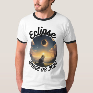 Solar-Eclipse,2024 Cat Wearing Solar Eclips Glasse T-Shirt