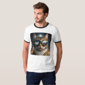 Solar-Eclipse,2024 Cat Wearing Solar Eclips Glasse T-Shirt (Vorne ganz)