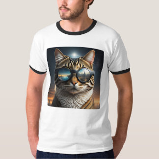 Solar-Eclipse,2024 Cat Wearing Solar Eclips Glasse T-Shirt