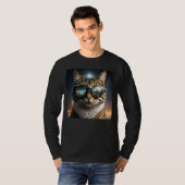 Solar-Eclipse,2024 Cat Wearing Solar Eclips Glasse T-Shirt (Vorne ganz)