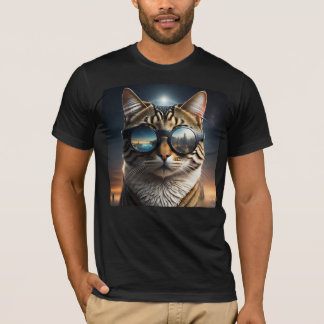 Solar-Eclipse,2024 Cat Wearing Solar Eclips Glasse T-Shirt