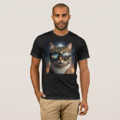 Solar-Eclipse,2024 Cat Wearing Solar Eclips Glasse T-Shirt (Vorne ganz)