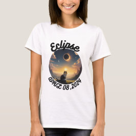 Solar-Eclipse,2024 Cat Wearing Solar Eclips Glasse T-Shirt