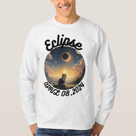 Solar-Eclipse,2024 Cat Wearing Solar Eclips Glasse T-Shirt (Vorderseite)