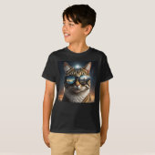 Solar-Eclipse,2024 Cat Wearing Solar Eclips Glasse T-Shirt (Vorne ganz)