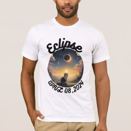 Solar-Eclipse,2024 Cat Wearing Solar Eclips Glasse T-Shirt
