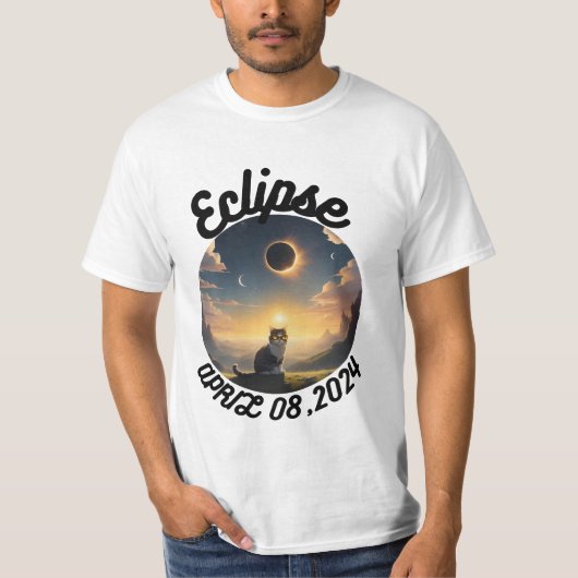Solar-Eclipse,2024 Cat Wearing Solar Eclips Glasse T-Shirt (Vorderseite)