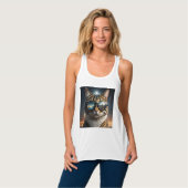 Solar-Eclipse,2024 Cat Wearing Solar Eclips Glasse Tank Top (Vorderseite Vollansicht)