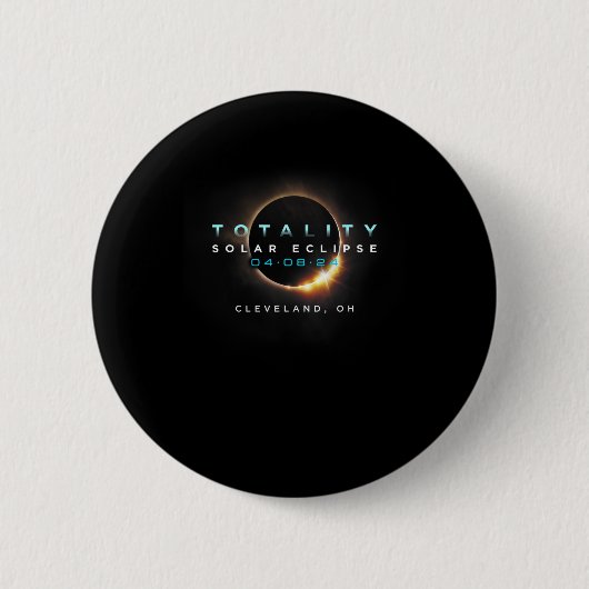 Solar Eclipse 2024 Cleveland Button (Vorderseite)
