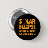 Solar Eclipse 2024 Cleveland Ohio Button (Vorne & Hinten)