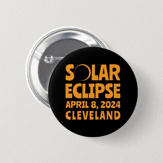 Solar Eclipse 2024 Cleveland Ohio Button (Vorne & Hinten)