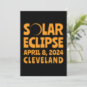 Solar Eclipse 2024 Cleveland Ohio Einladung (Stehend Vorderseite)