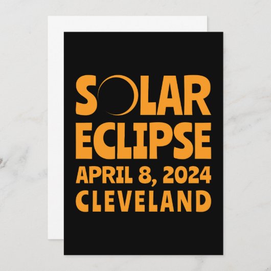 Solar Eclipse 2024 Cleveland Ohio Einladung (Vorne/Hinten)