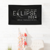 Solar Eclipse 2024 Custom Location Eclipse Party Banner (Insitu)