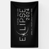 Solar Eclipse 2024 Custom Location Eclipse Party Banner (Vertikal)