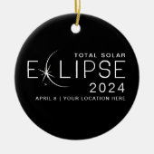 Solar Eclipse 2024 Custom Location Foto Keepake Keramik Ornament (Vorne)