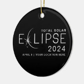 Solar Eclipse 2024 Custom Location Foto Keepake Keramik Ornament (Links)