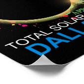 Solar Eclipse 2024 Dallas Texas farbenfrohe Totali Poster (Ecke)