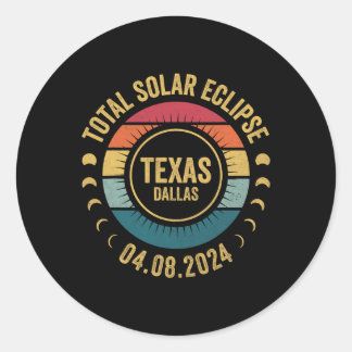 Solar Eclipse 2024 Dallas Texas Staat Solar Eclips Runder Aufkleber