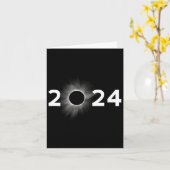 Solar Eclipse 2024 Einfache Gesamt-Eclipse Karte (Gelbe Blume)