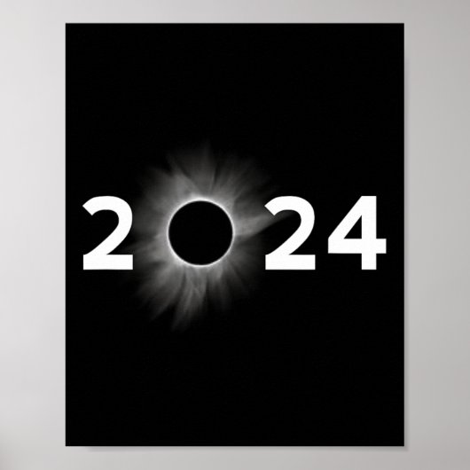 Solar Eclipse 2024 Einfache Gesamt-Eclipse Poster (Vorne)