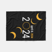 Solar Eclipse 2024 Fleecedecke (Vorderseite (Horizontal))