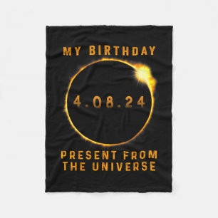 Solar-Eclipse 2024 Geburtstag Vorläufig 4,8,24 Ins Fleecedecke