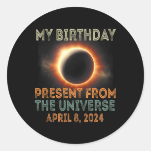 Solar-Eclipse 2024 Geburtstag Vorläufig 4,8,24 Ins Runder Aufkleber
