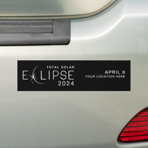 Solar Eclipse 2024 - Gedenken an den Standort Autoaufkleber