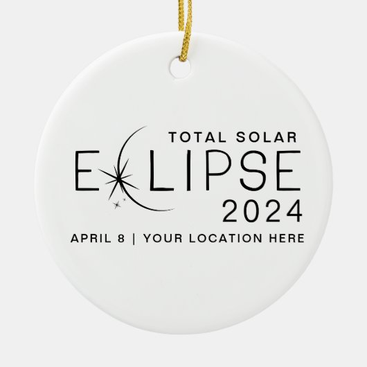 Solar Eclipse 2024 - Gedenken an den Standort Keramik Ornament (Vorne)