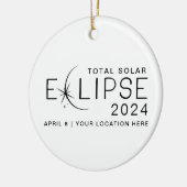 Solar Eclipse 2024 - Gedenken an den Standort Keramik Ornament (Links)