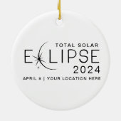 Solar Eclipse 2024 - Gedenken an den Standort Keramik Ornament (Hinten)