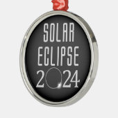 Solar Eclipse 2024 Gedenkveranstaltung Ornament Aus Metall (Links)
