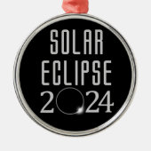 Solar Eclipse 2024 Gedenkveranstaltung Ornament Aus Metall (Vorne)