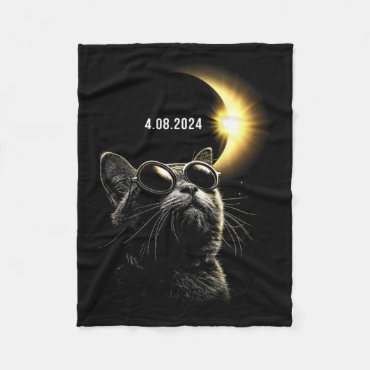 Solar Eclipse 2024 Gesamt Eclipse 8. April 2024 Ca Fleecedecke (Vorderseite)