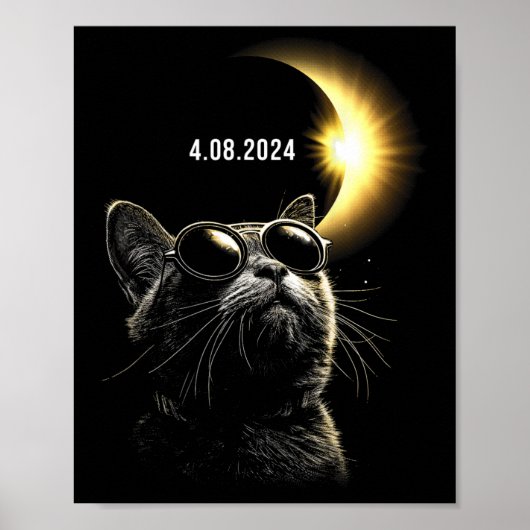 Solar Eclipse 2024 Gesamt Eclipse 8. April 2024 Ca Poster (Vorne)