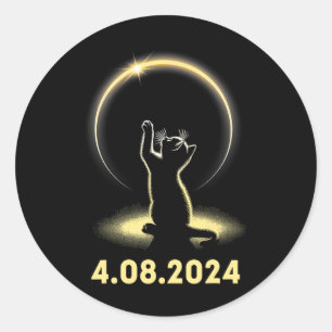 Solar Eclipse 2024 Gesamt Eclipse 8. April 2024 Ca Runder Aufkleber