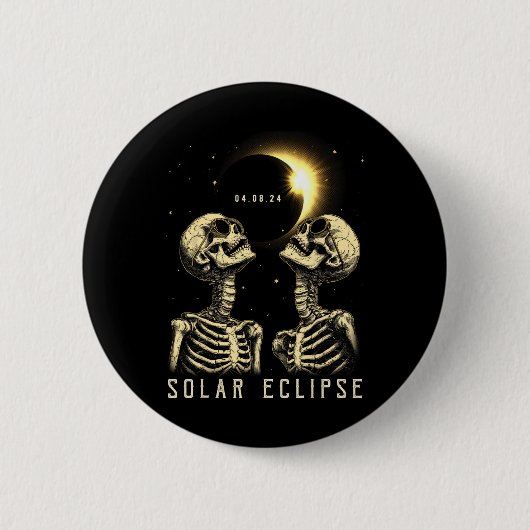 Solar Eclipse 2024 Gesamt Eclipse 8. April 2024 Sk Button (Vorderseite)