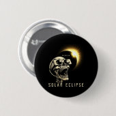 Solar Eclipse 2024 Gesamt Eclipse 8. April 2024 Sk Button (Vorne & Hinten)