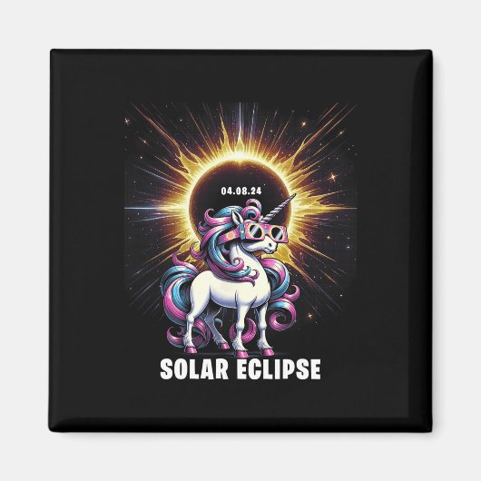 Solar Eclipse 2024 Gesamt Eclipse 8. April 24 Unic Magnet (Vorne)