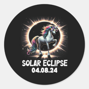 Solar Eclipse 2024 Gesamt Eclipse 8. April 24 Unic Runder Aufkleber
