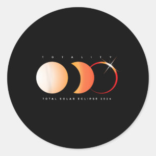 Solar Eclipse 2024 Gesamt Eclipse Astronomie Sun G Runder Aufkleber